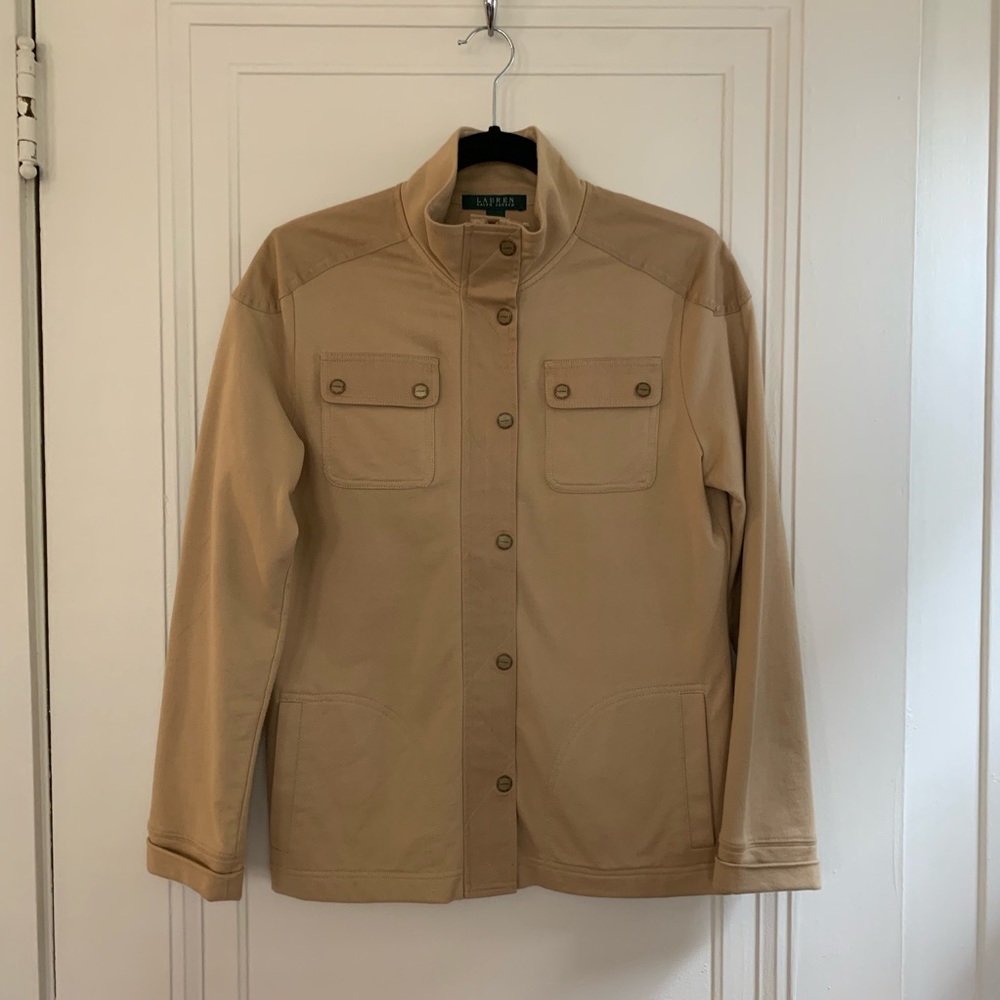 Lauren Ralph Lauren brown zip  button light jacket